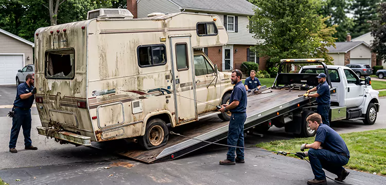 Water Damaged Junk RV Removal in Houston